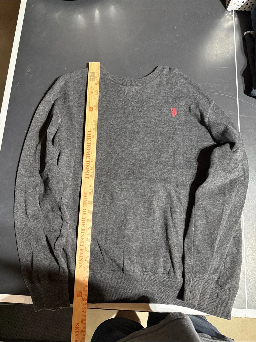 Polo by Ralph Lauren Dark Gray Crewneck Sweater with Red Polo Pony